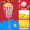Popcorn Piñata Large Circus Piñata for Birthday Carnival Circus Themed Parties Great Party Addition for Boys Grils Holiday Celebration (16.9×11.8×3.54in)